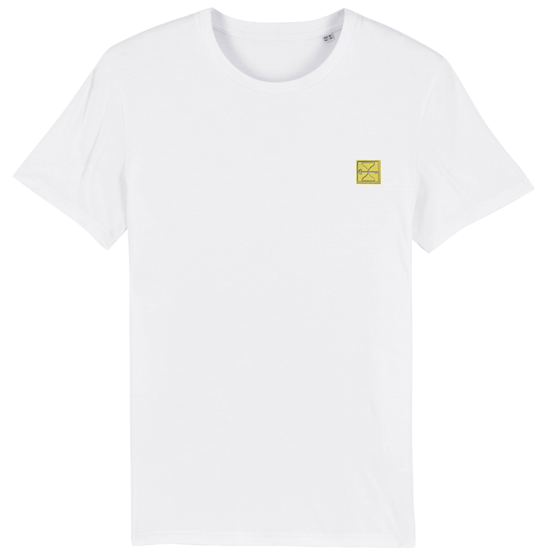 White Hourglass T-Shirt (Yellow Badge)
