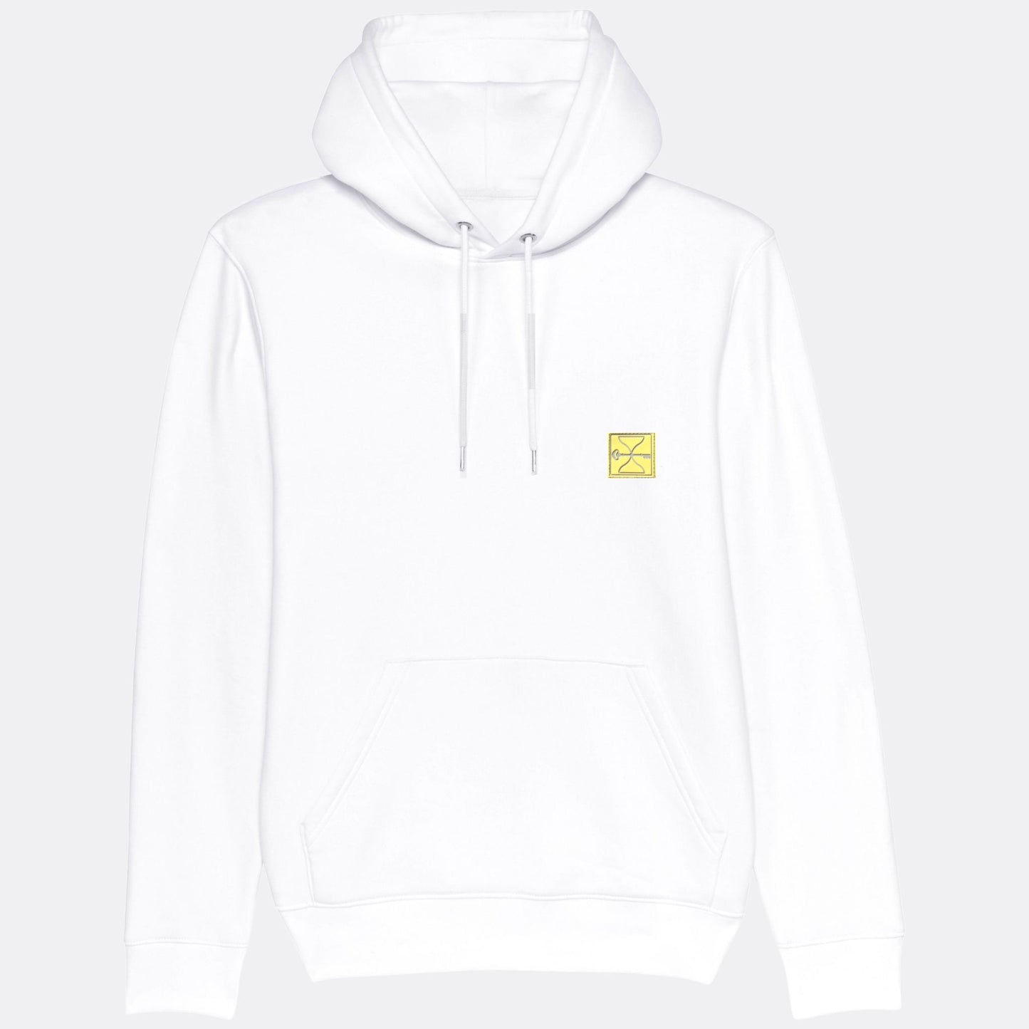 White Hourglass Hoodie (Yellow Badge)