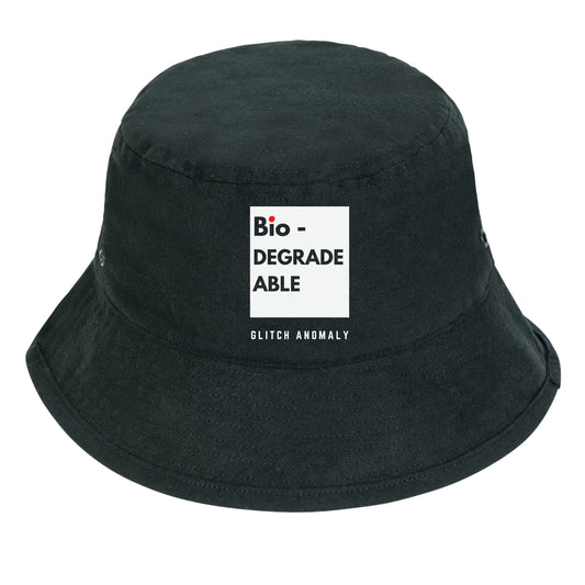 Bio-degradable Bucket Hat (White Print)